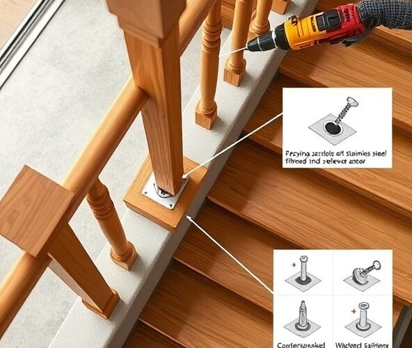 Jak wykonać montaż balustrad drewnianych do schodów betonowych, żeby nie pojawiły się luzy po kilku miesiącach użytkowania?