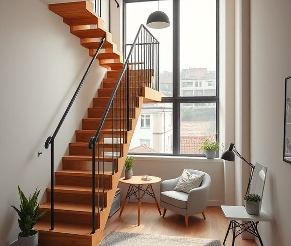 Jak wybrać schody wewnętrzne drewniane w Warszawie do małej kawalerki z antresolą?