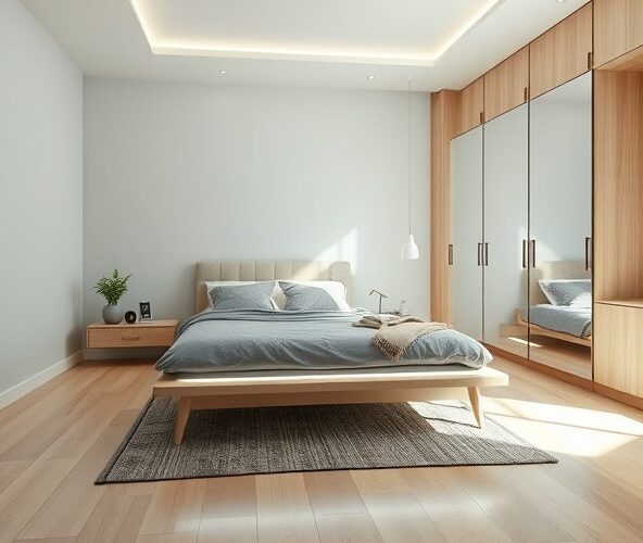 Czy łóżko lewitujące 180×200 z podświetleniem LED optycznie powiększy małą sypialnię?